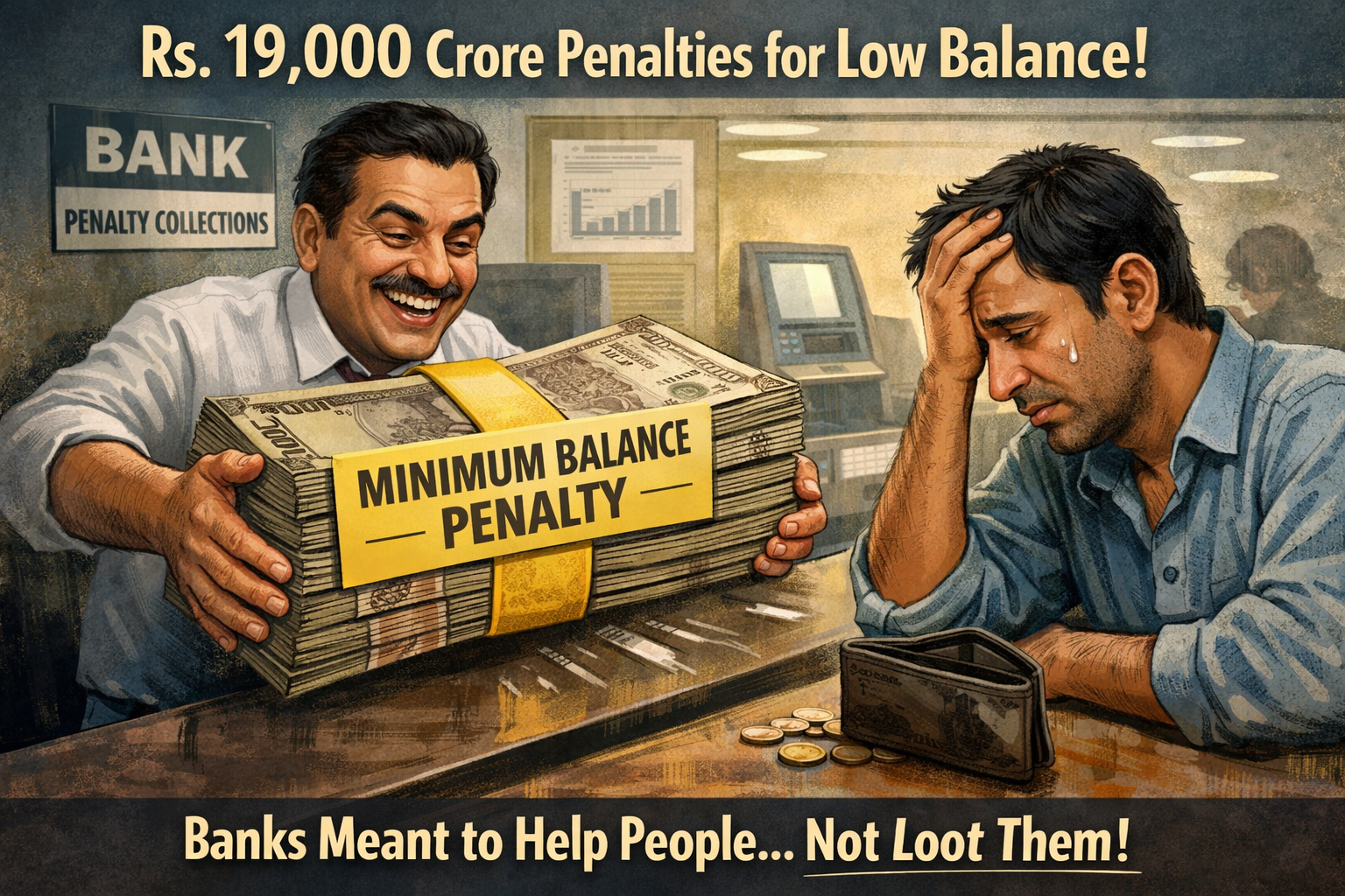 మినిమమ్ బ్యాలెన్స్ జరిమానాలు.. 3 ఏళ్లలో బ్యాంకులకు ₹19 వేల కోట్లు